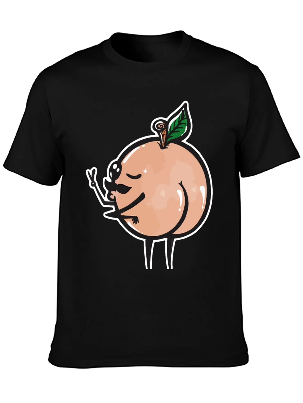 Funny Peach Butt Graphic Black T-Shirt product image 3