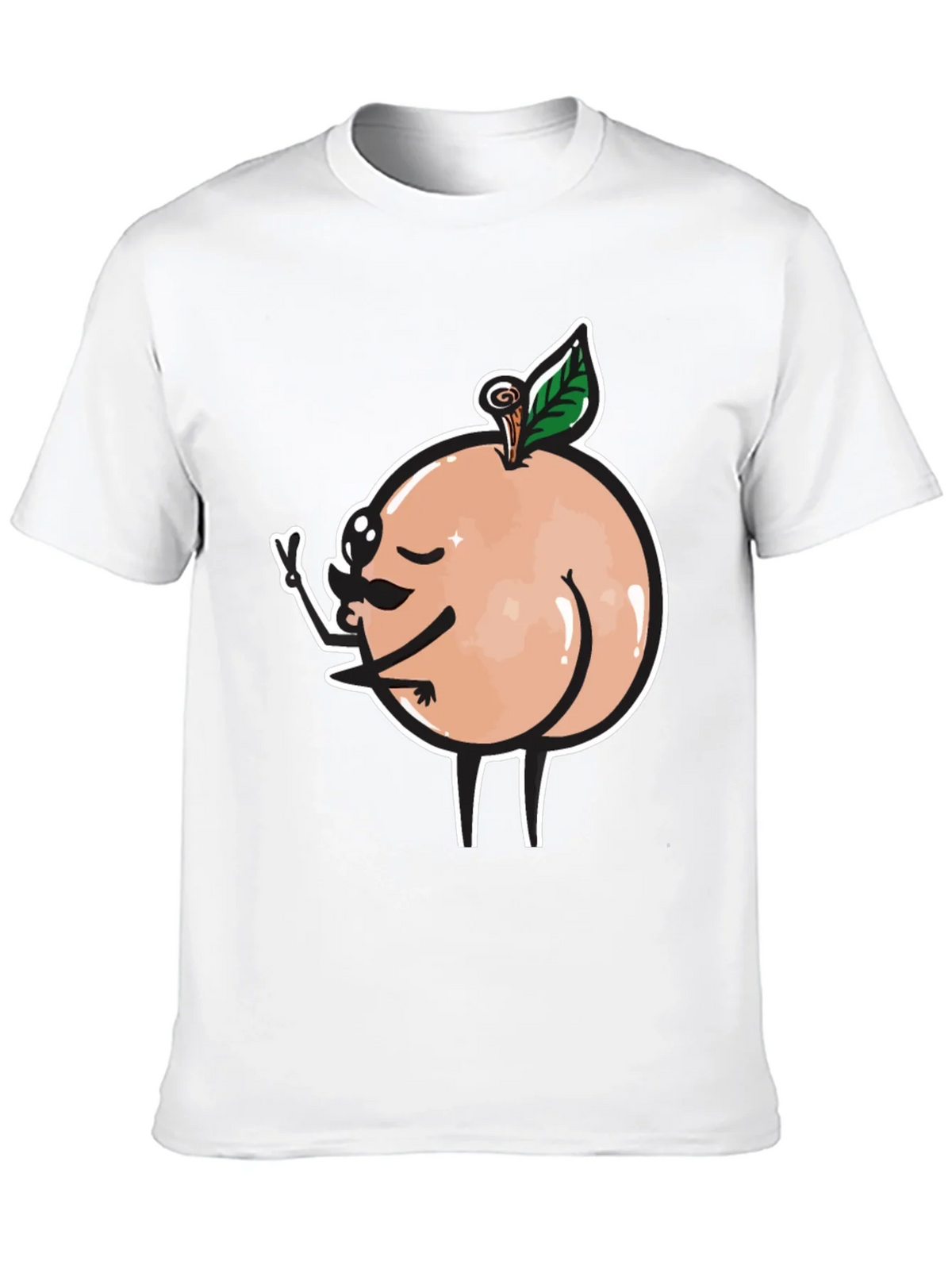Funny Peach Butt Graphic Black T-Shirt product image 9