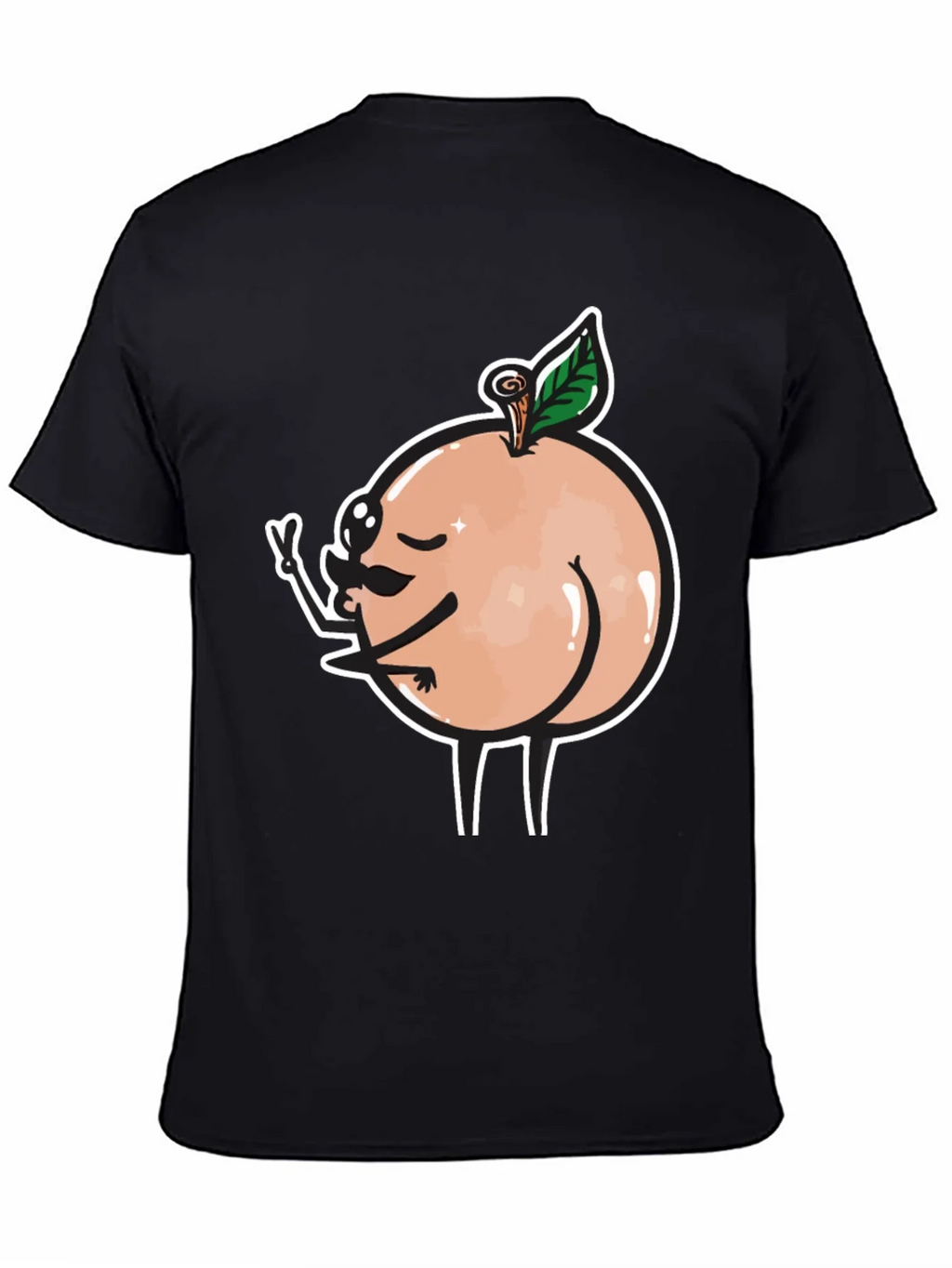 Funny Peach Butt Graphic Black T-Shirt product image 4