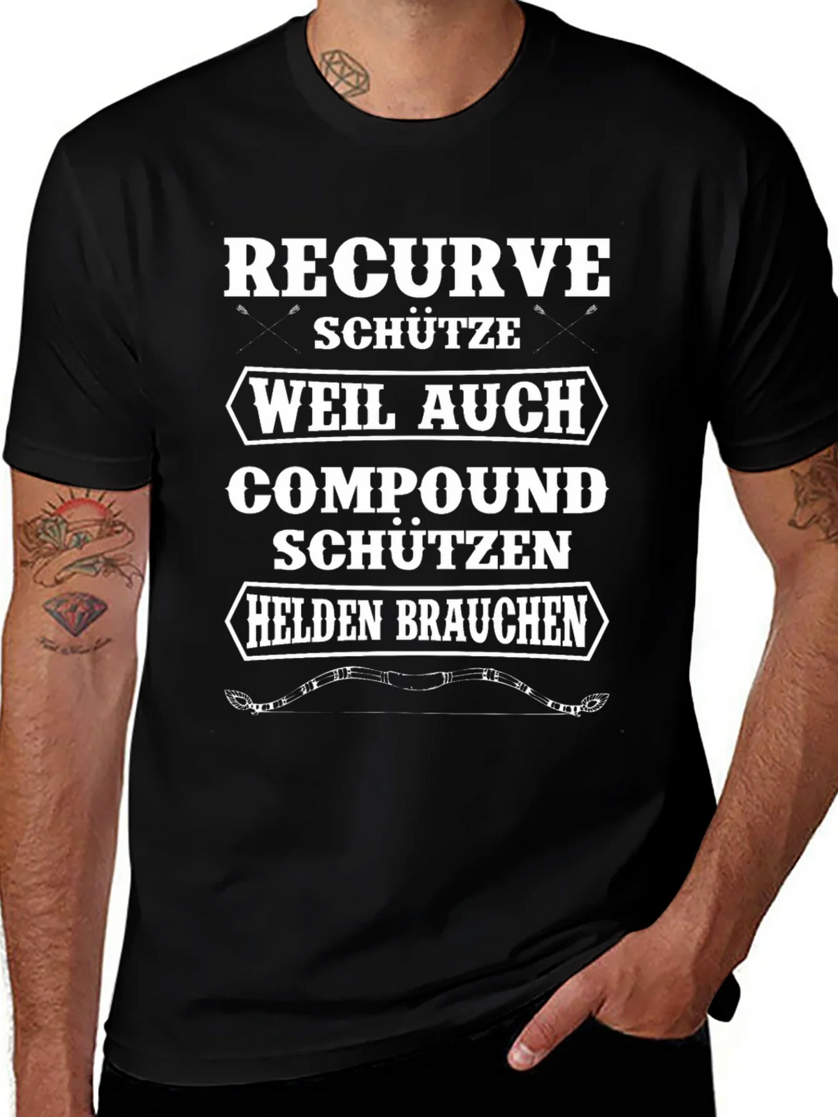 Recurve Archer T-Shirt - Compound Bow Humor Tee product image 1