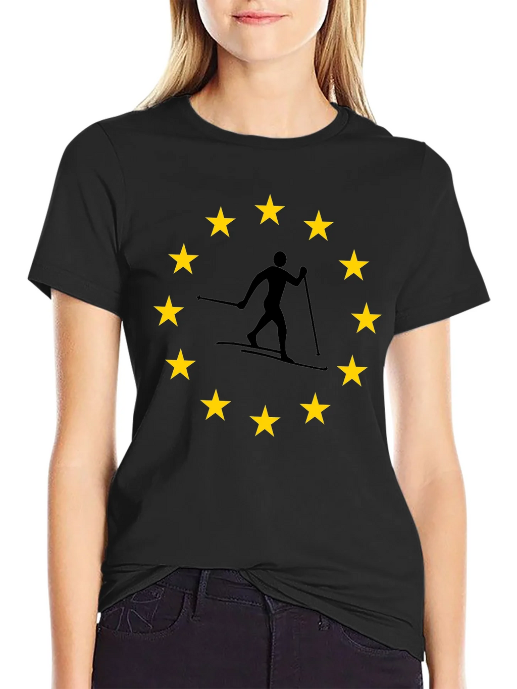 EU Skier T-Shirt: European Union Skiing product image 2