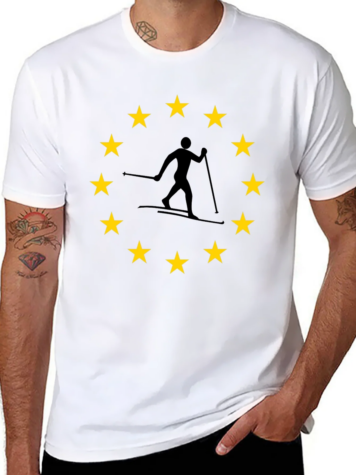 EU Skier T-Shirt: European Union Skiing product image 7