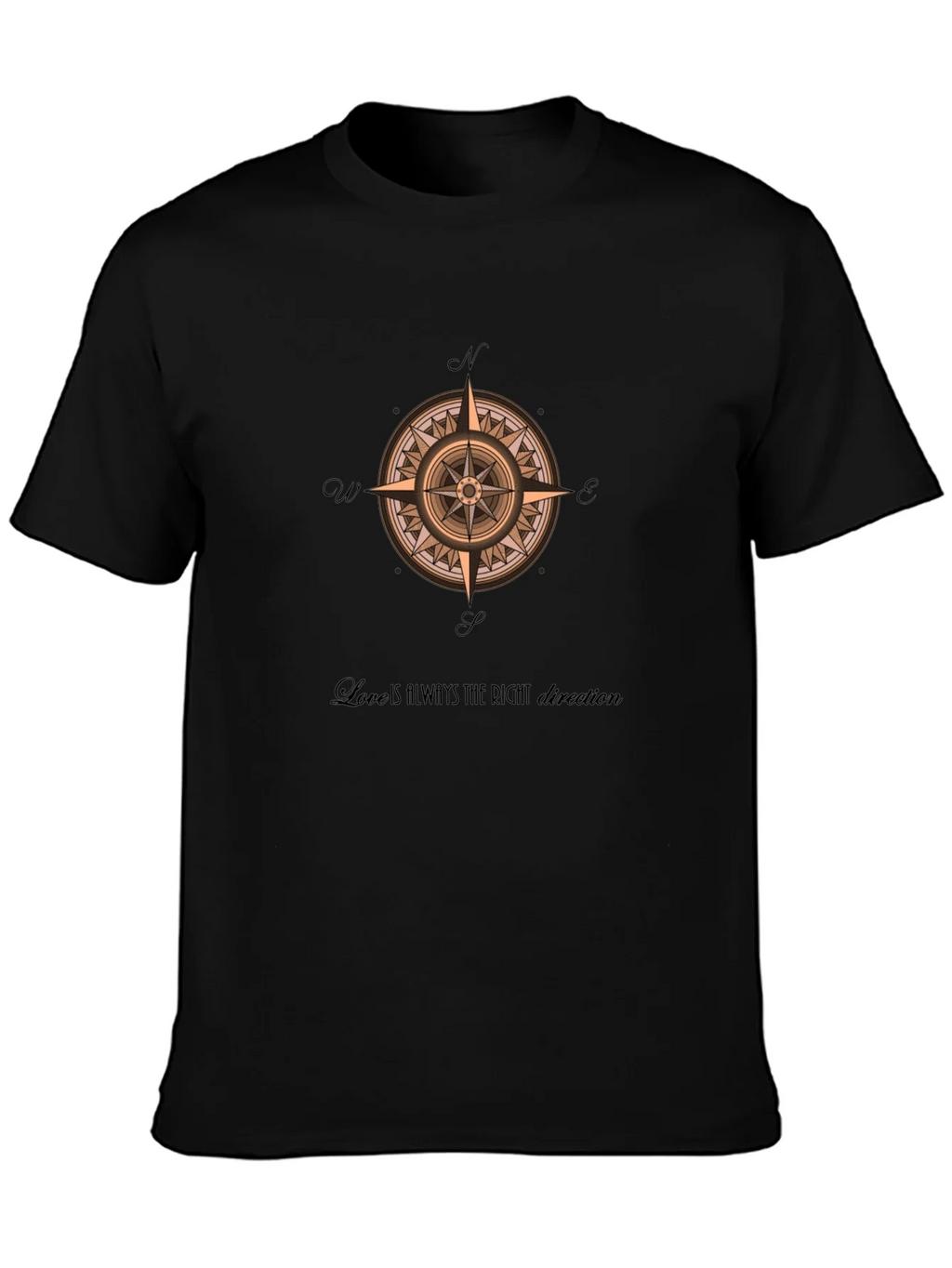 Compass Rose Graphic Mens Black T-Shirt product image 1