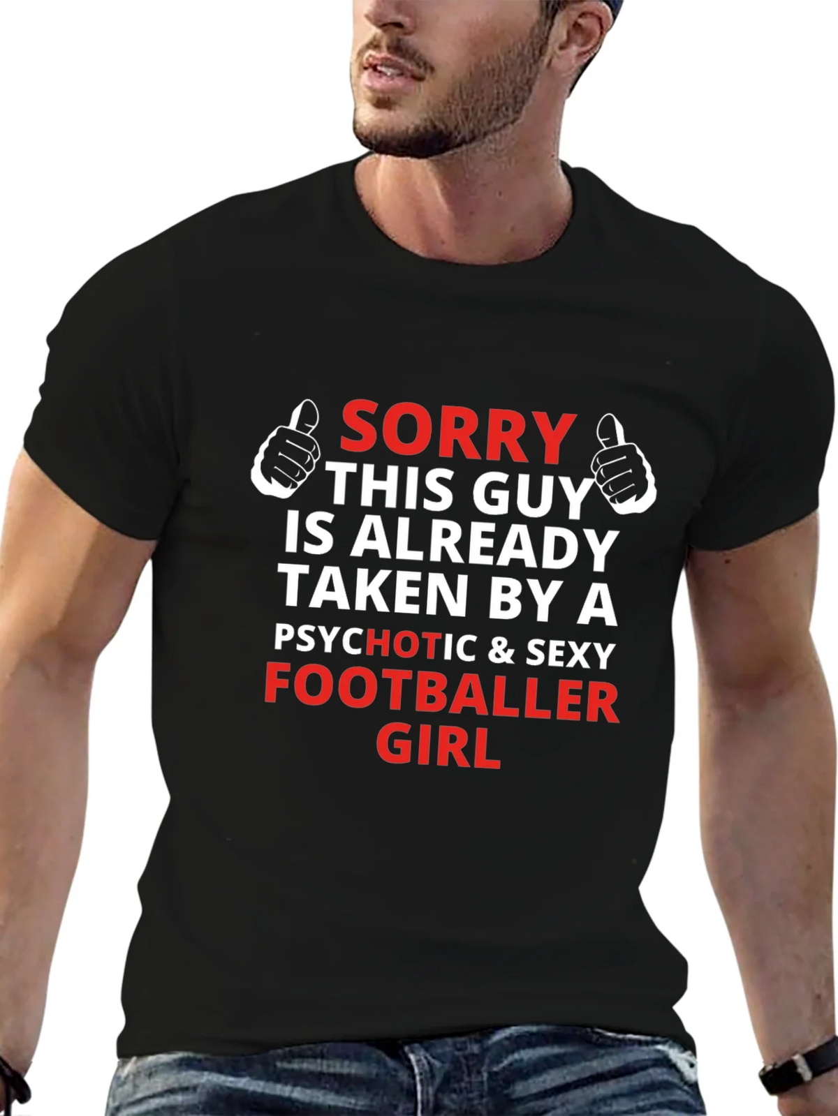 Funny Footballer Girlfriend Graphic T-Shirt product image 6