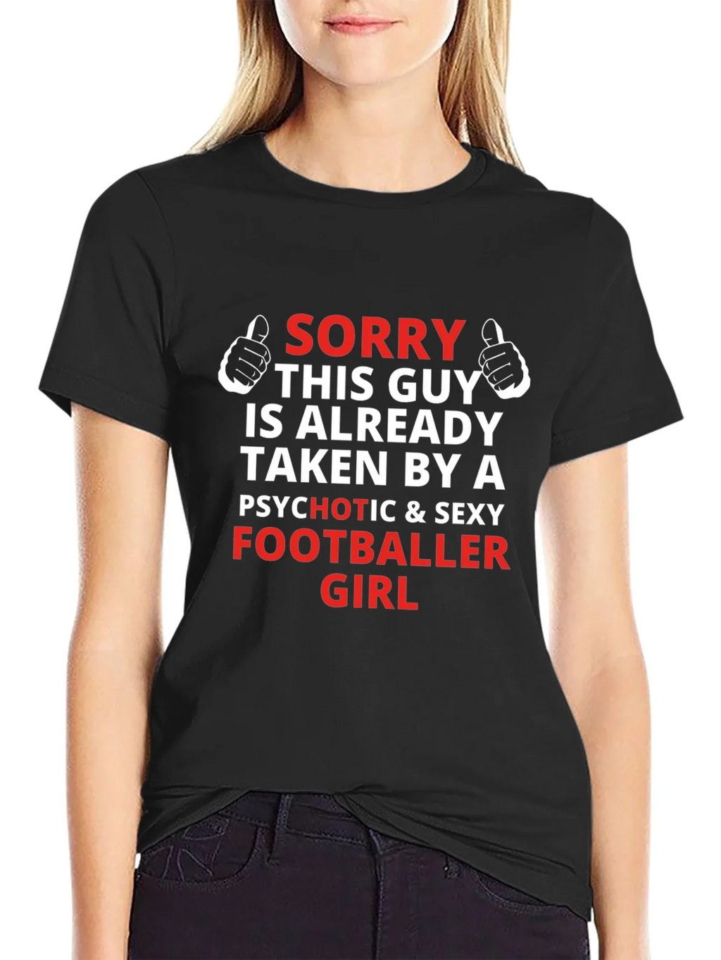 Funny Footballer Girlfriend Graphic T-Shirt product image 2