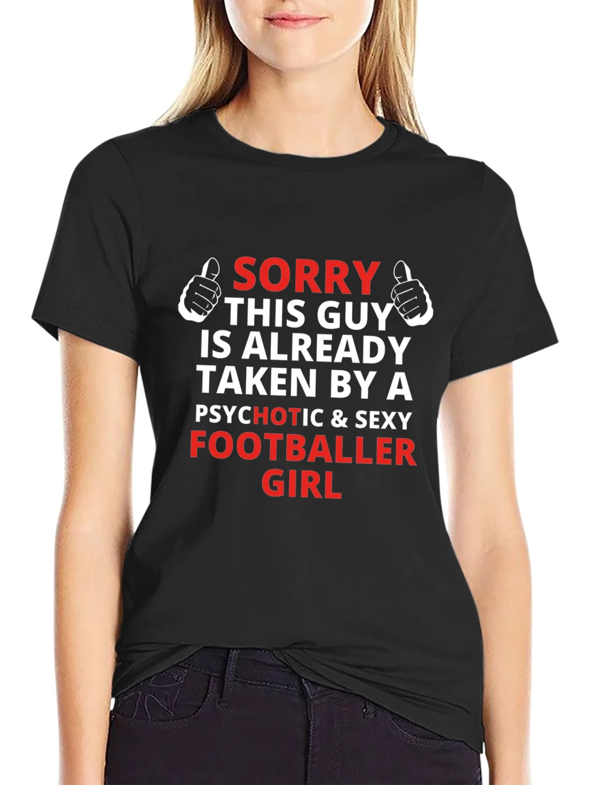 Funny Footballer Girlfriend Graphic T-Shirt product image 2