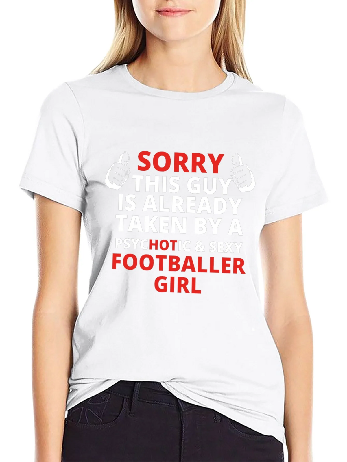Funny Footballer Girlfriend Graphic T-Shirt product image 8