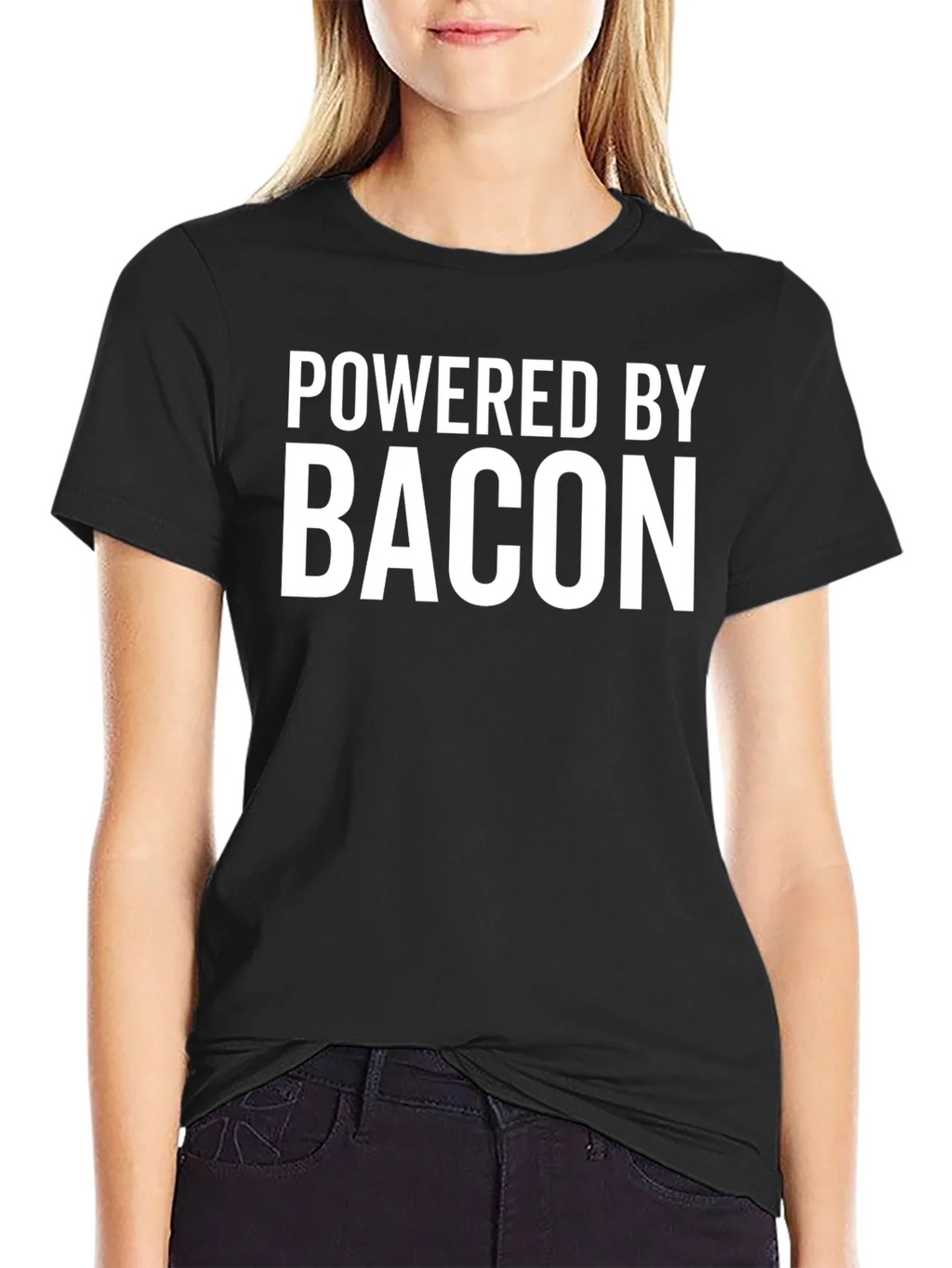 Powered By Bacon Graphic Tee - Funny Mens T-Shirt product image 1