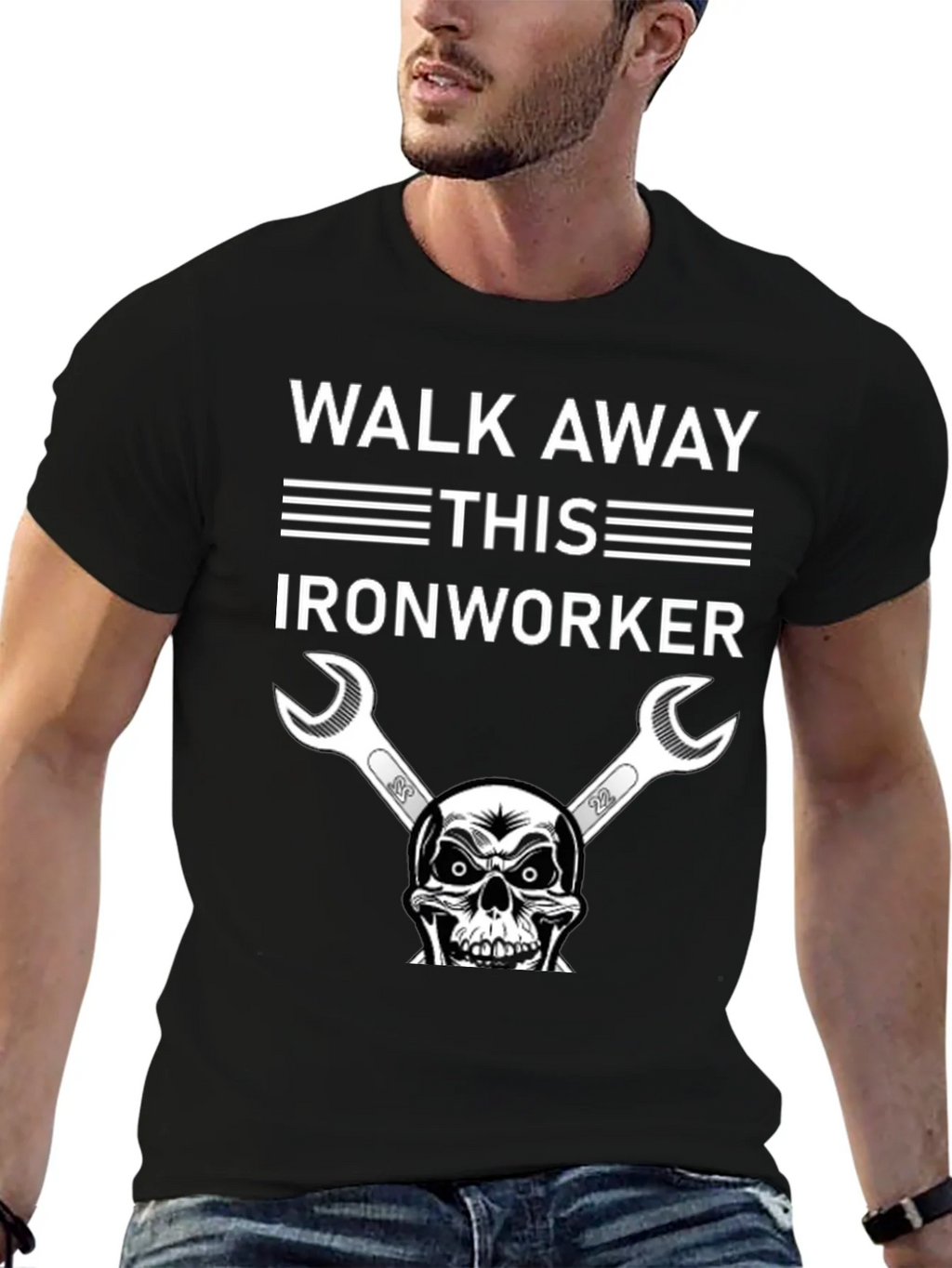 Walk Away Ironworker Skull Graphic T-Shirt product image 6