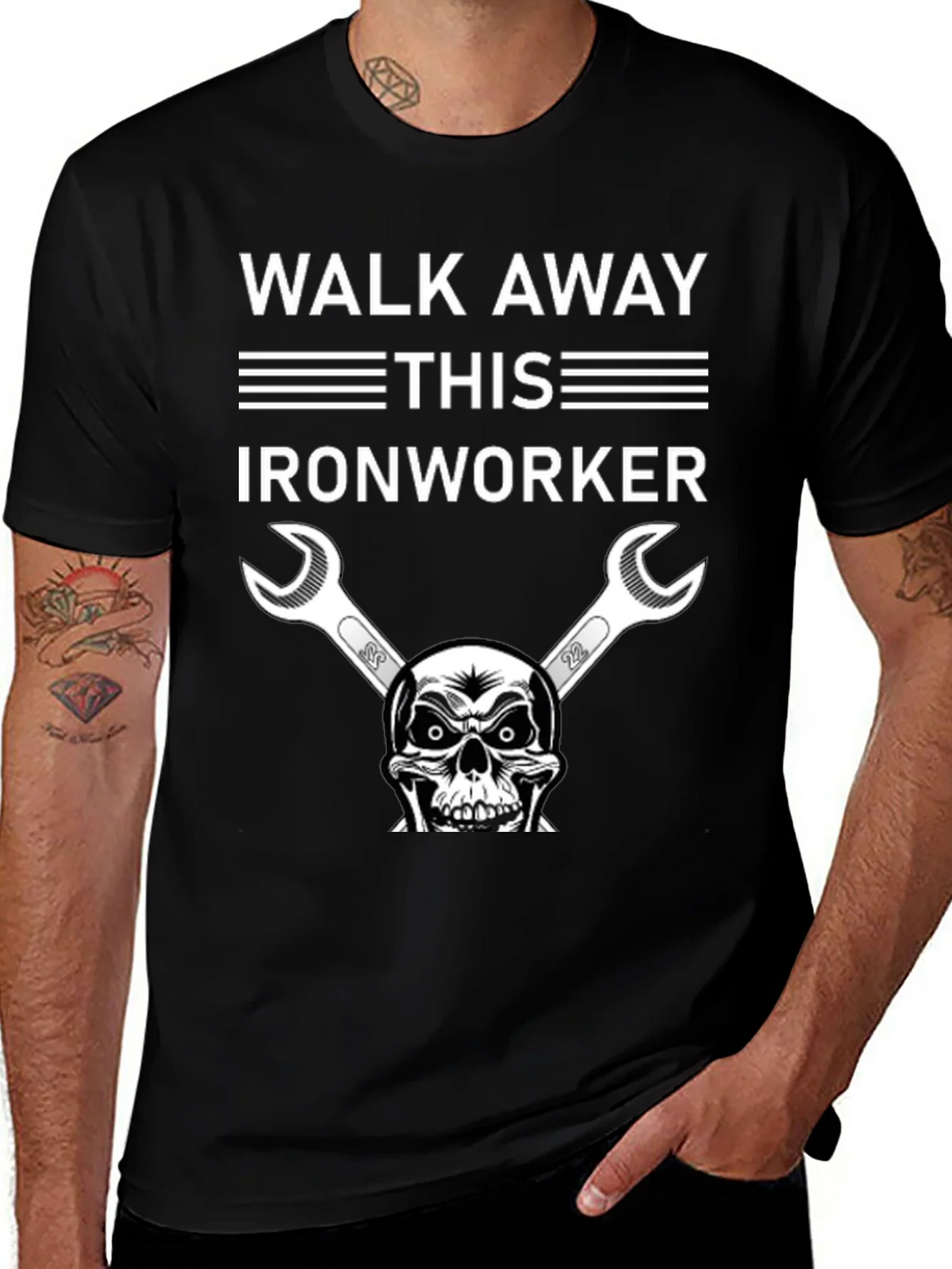 Walk Away Ironworker Skull Graphic T-Shirt product image 1