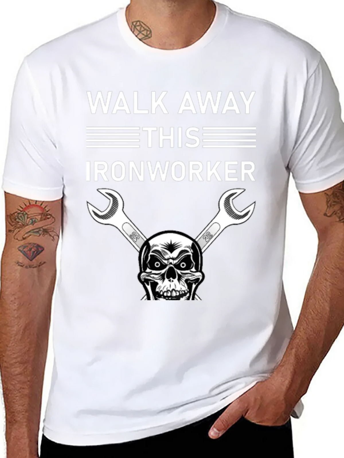 Walk Away Ironworker Skull Graphic T-Shirt product image 7