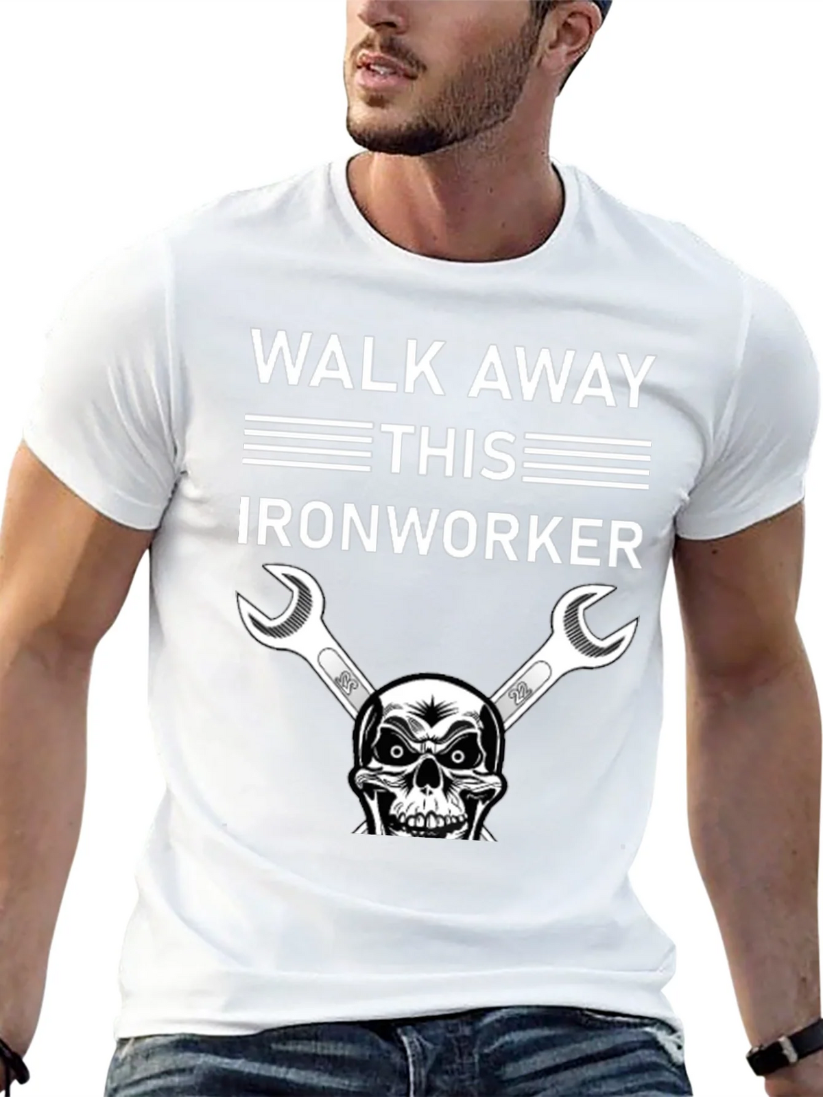 Walk Away Ironworker Skull Graphic T-Shirt product image 12