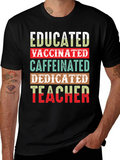 Educated Vaccinated Caffeinated Teacher T-Shirt product image 1