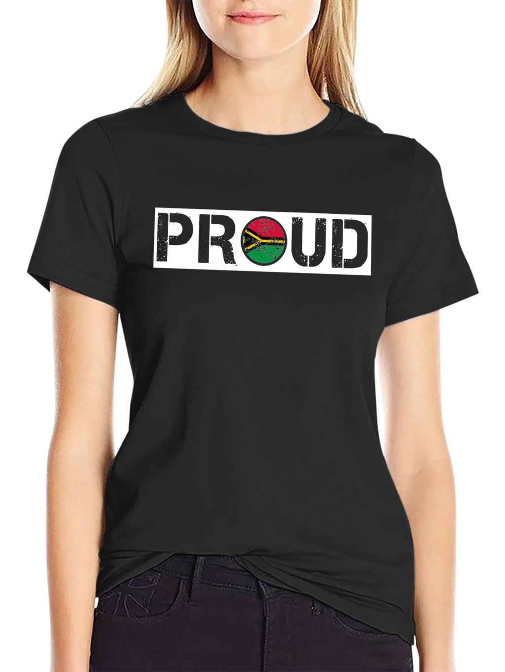 Proud Vanuatu Flag T-Shirt - Black Graphic Tee product image 2