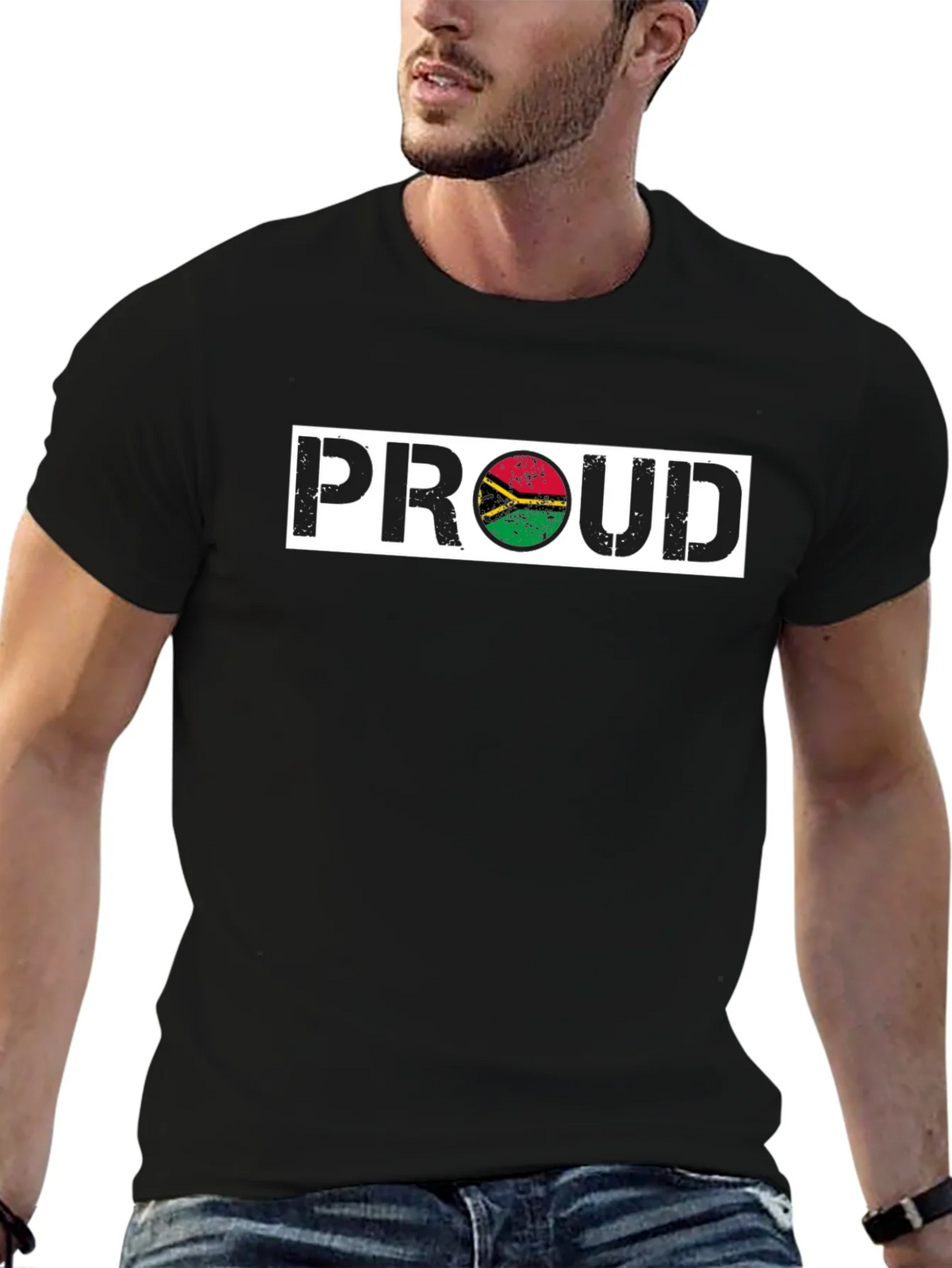 Proud Vanuatu Flag T-Shirt - Black Graphic Tee product image 6
