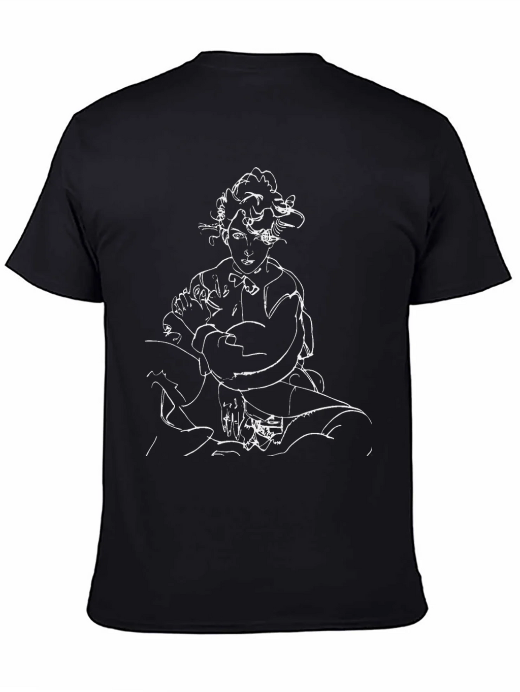 Abstract Portrait Graphic Tee - Black Cotton T-Shirt product image 4