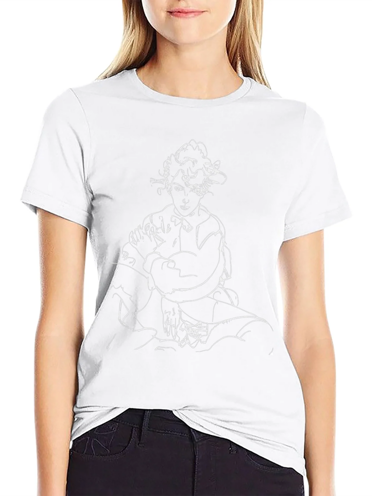 Abstract Portrait Graphic Tee - Black Cotton T-Shirt product image 8