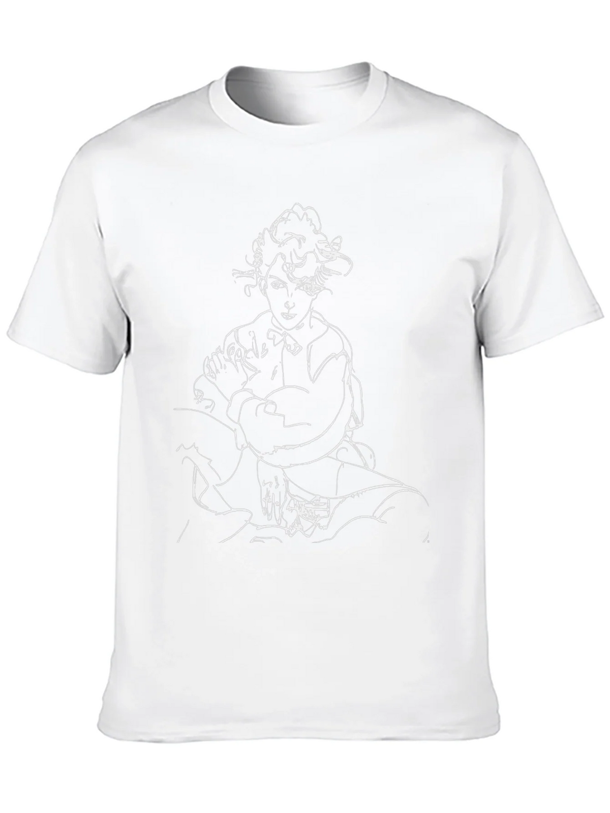 Abstract Portrait Graphic Tee - Black Cotton T-Shirt product image 9