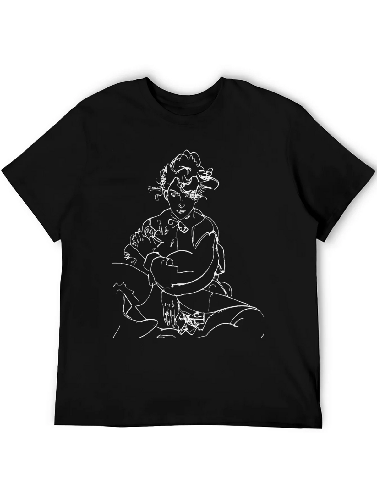 Abstract Portrait Graphic Tee - Black Cotton T-Shirt product image 5