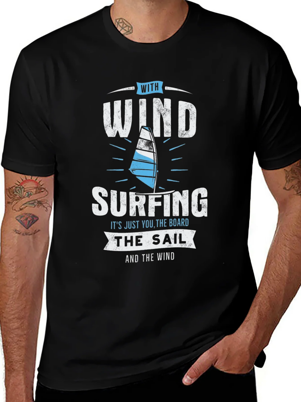 Windsurfing T-Shirt - Wind Sail and Board Design product image 1