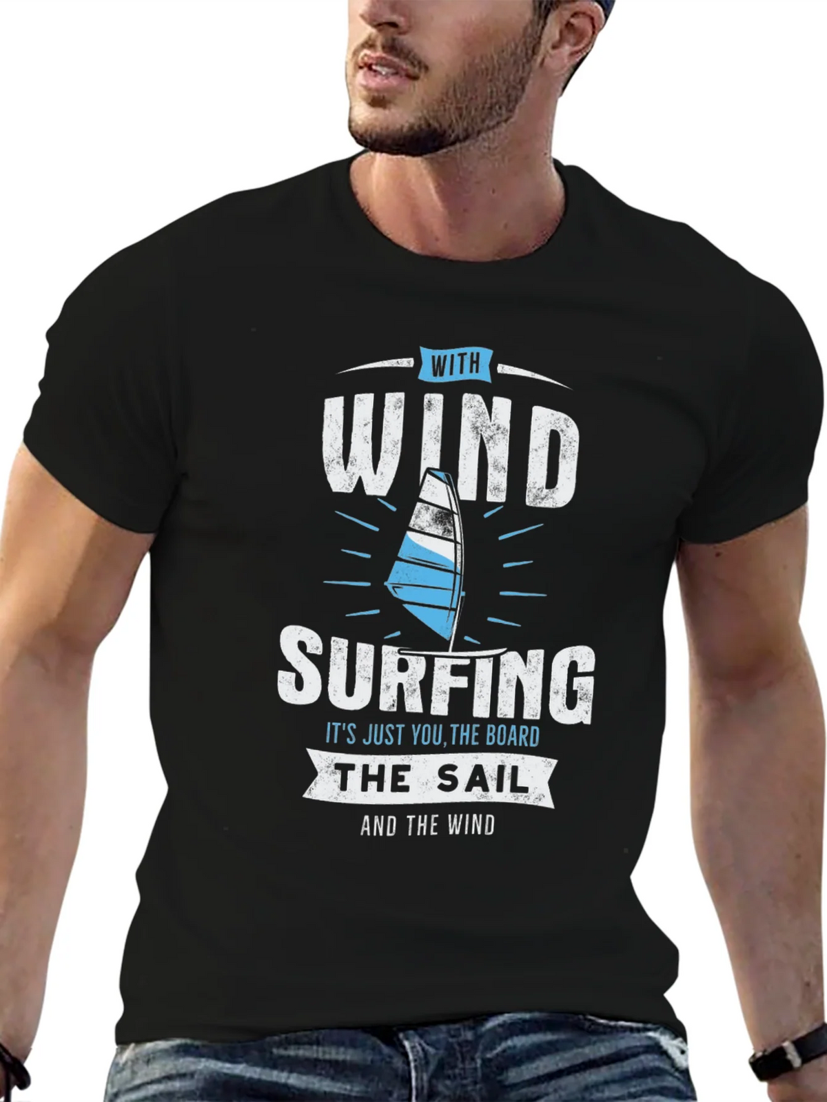Windsurfing T-Shirt - Wind Sail and Board Design product image 6