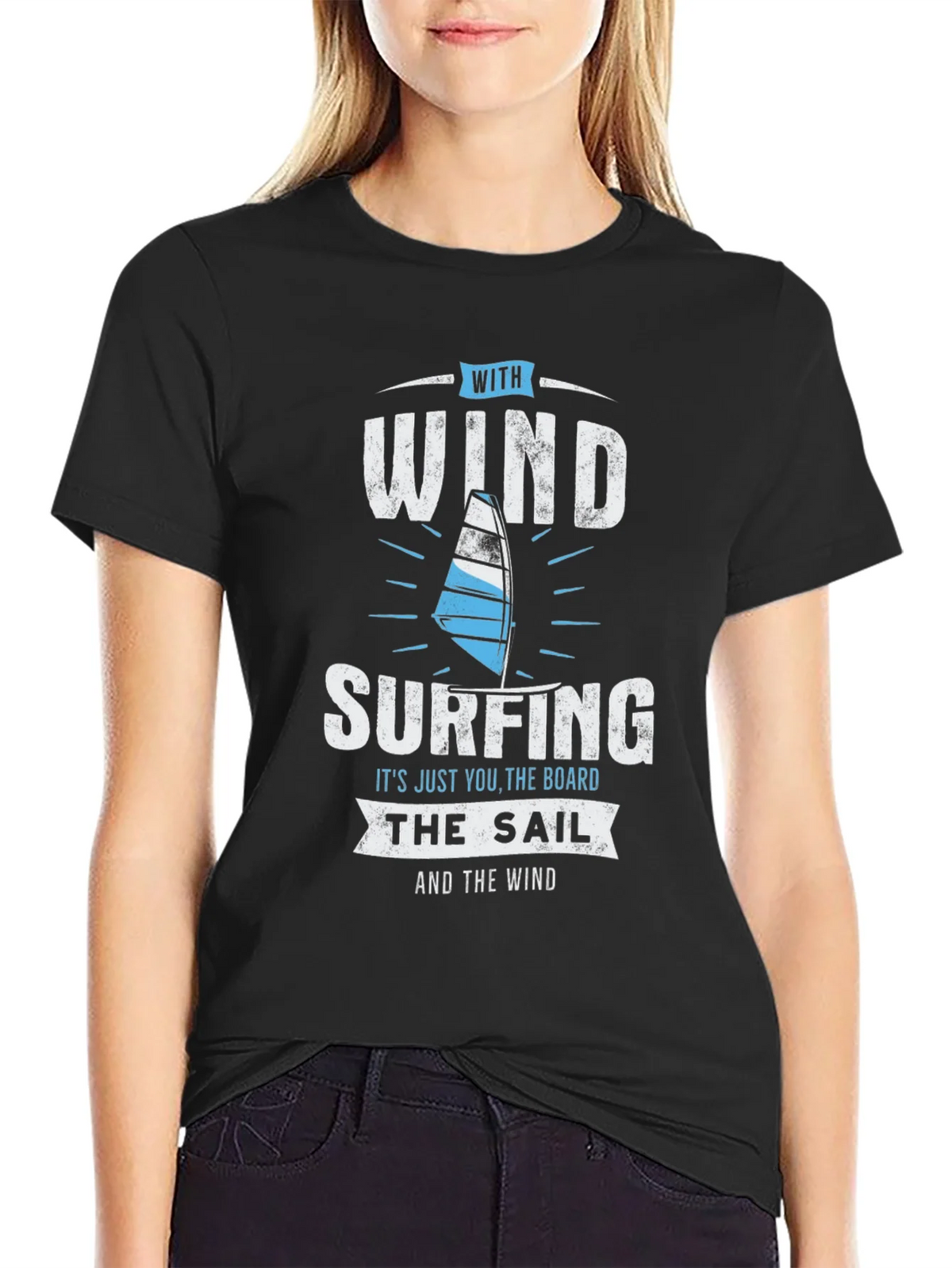 Windsurfing T-Shirt - Wind Sail and Board Design product image 2