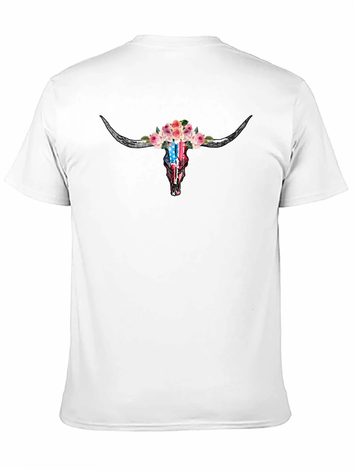 Floral Steer Skull Graphic T-Shirt product image 3