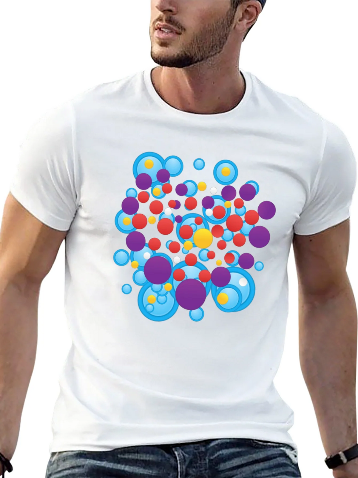 Abstract Circles Black T-Shirt product image 12