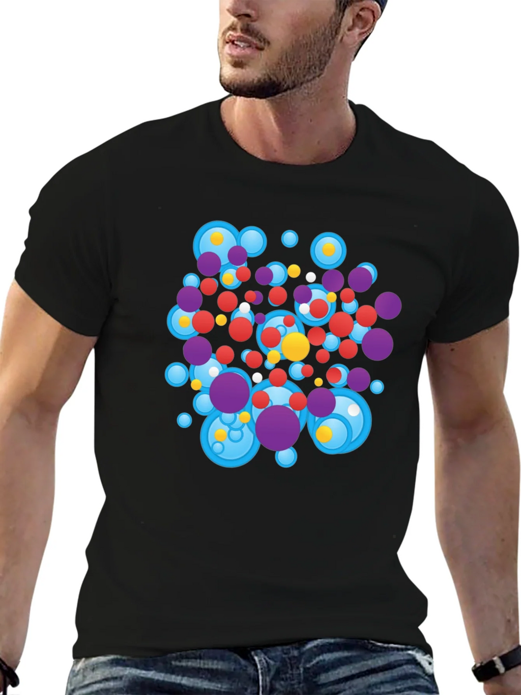 Abstract Circles Black T-Shirt product image 6