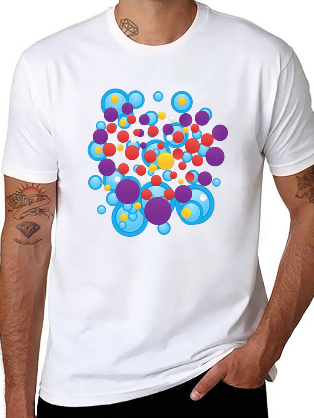 Abstract Circles Black T-Shirt product image 7