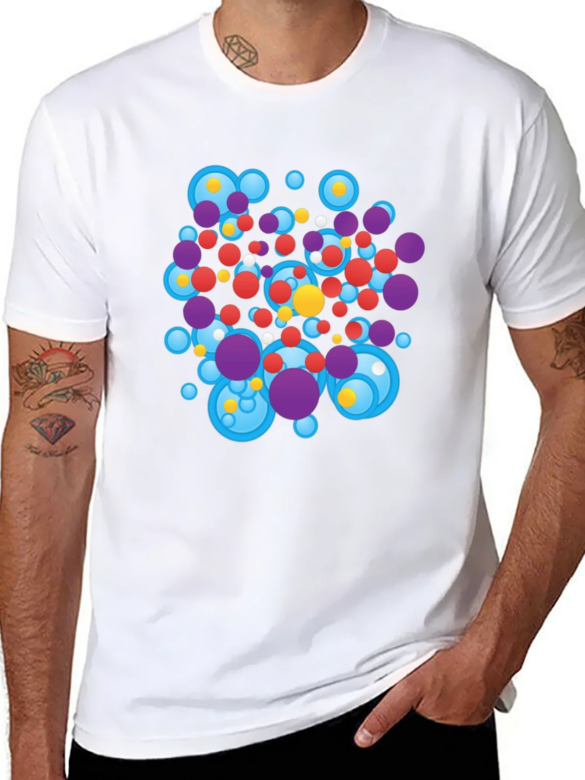 Abstract Circles Black T-Shirt product image 7