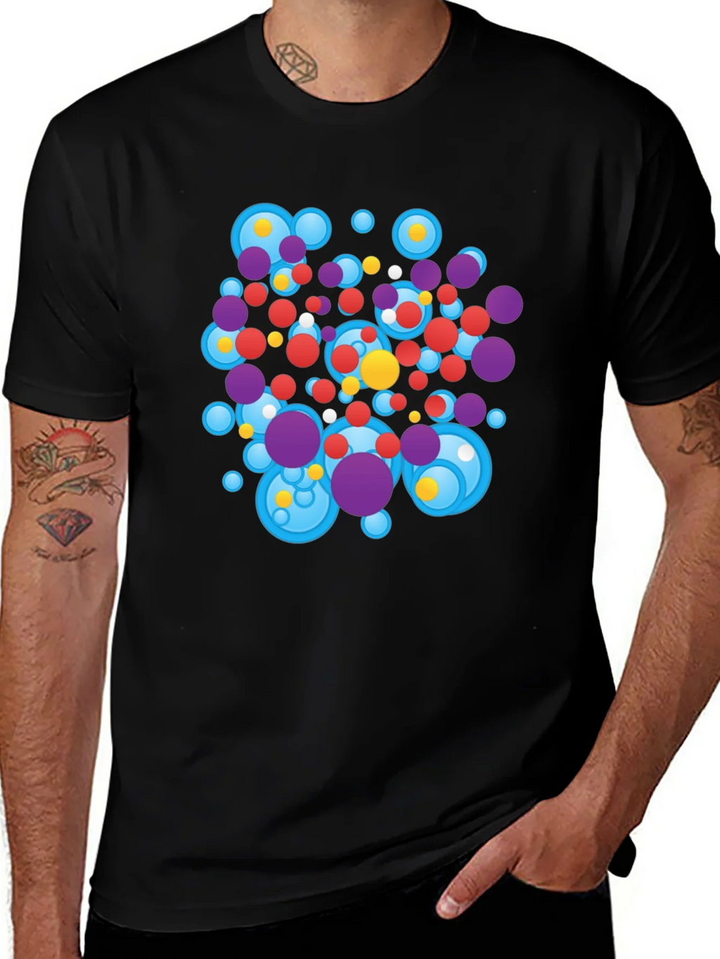 Abstract Circles Black T-Shirt product image 1
