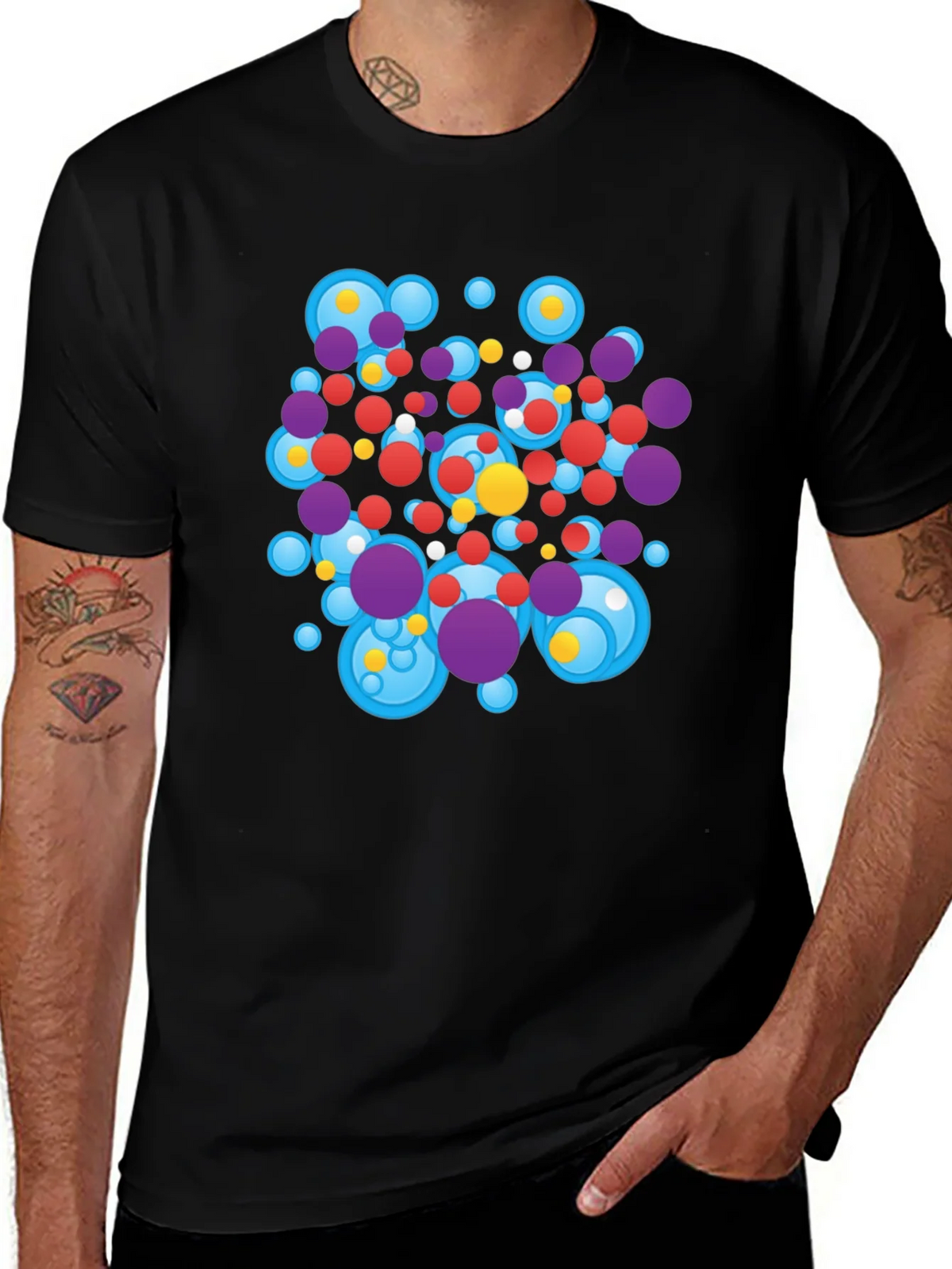Abstract Circles Black T-Shirt product image 1