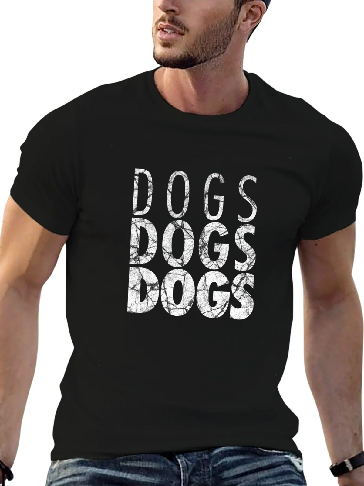 Cool DOGS Graphic Print Black T-Shirt product image 6