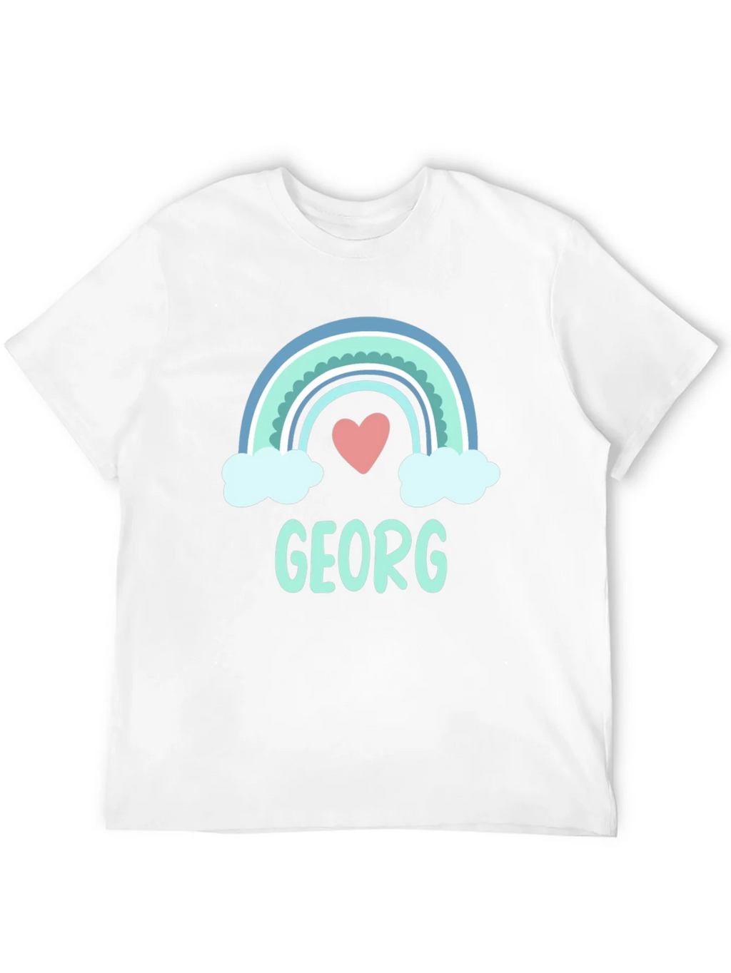 Personalized Georg Rainbow Heart T-Shirt product image 2