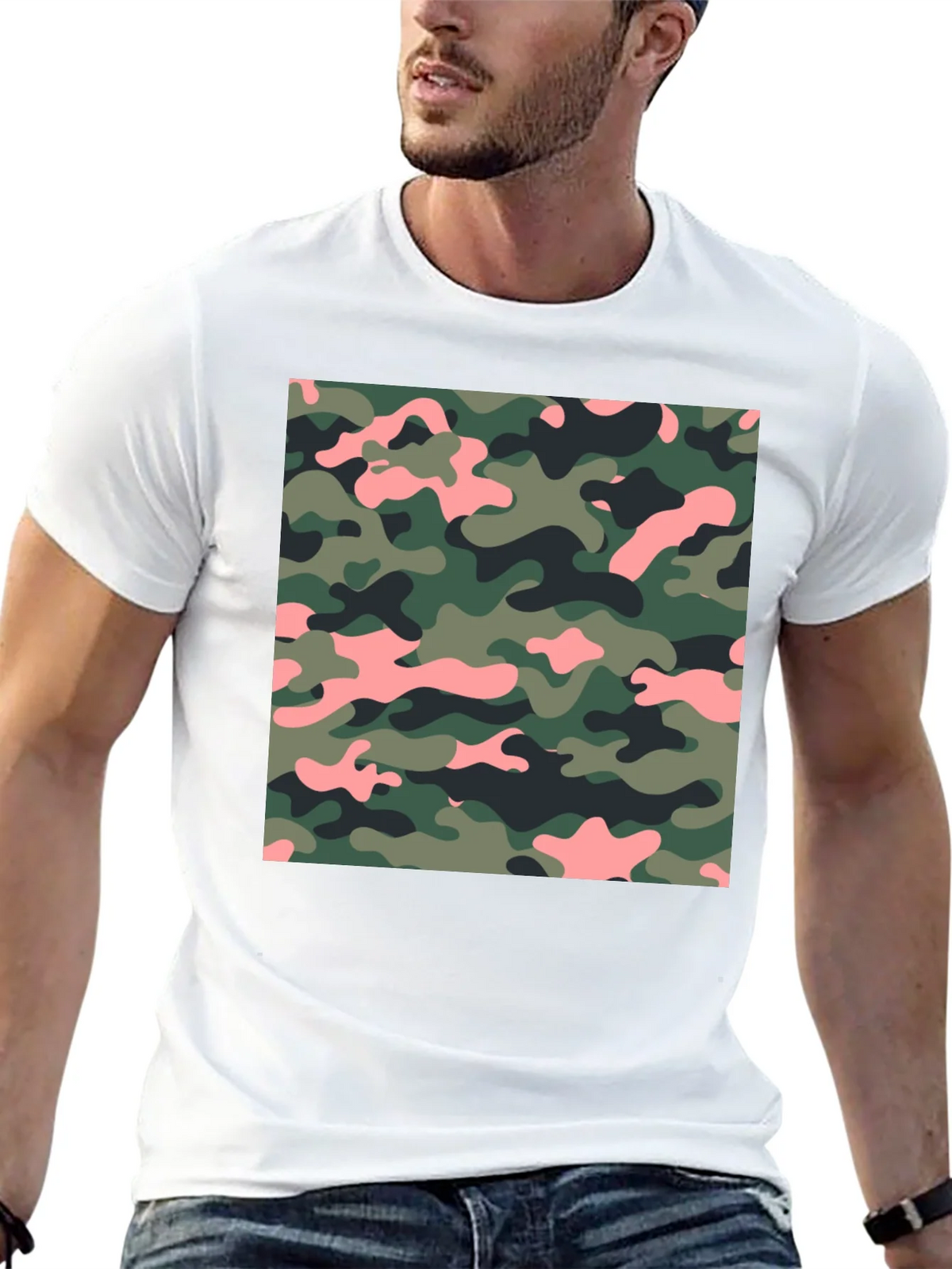 Camo Print Black T-Shirt product image 1
