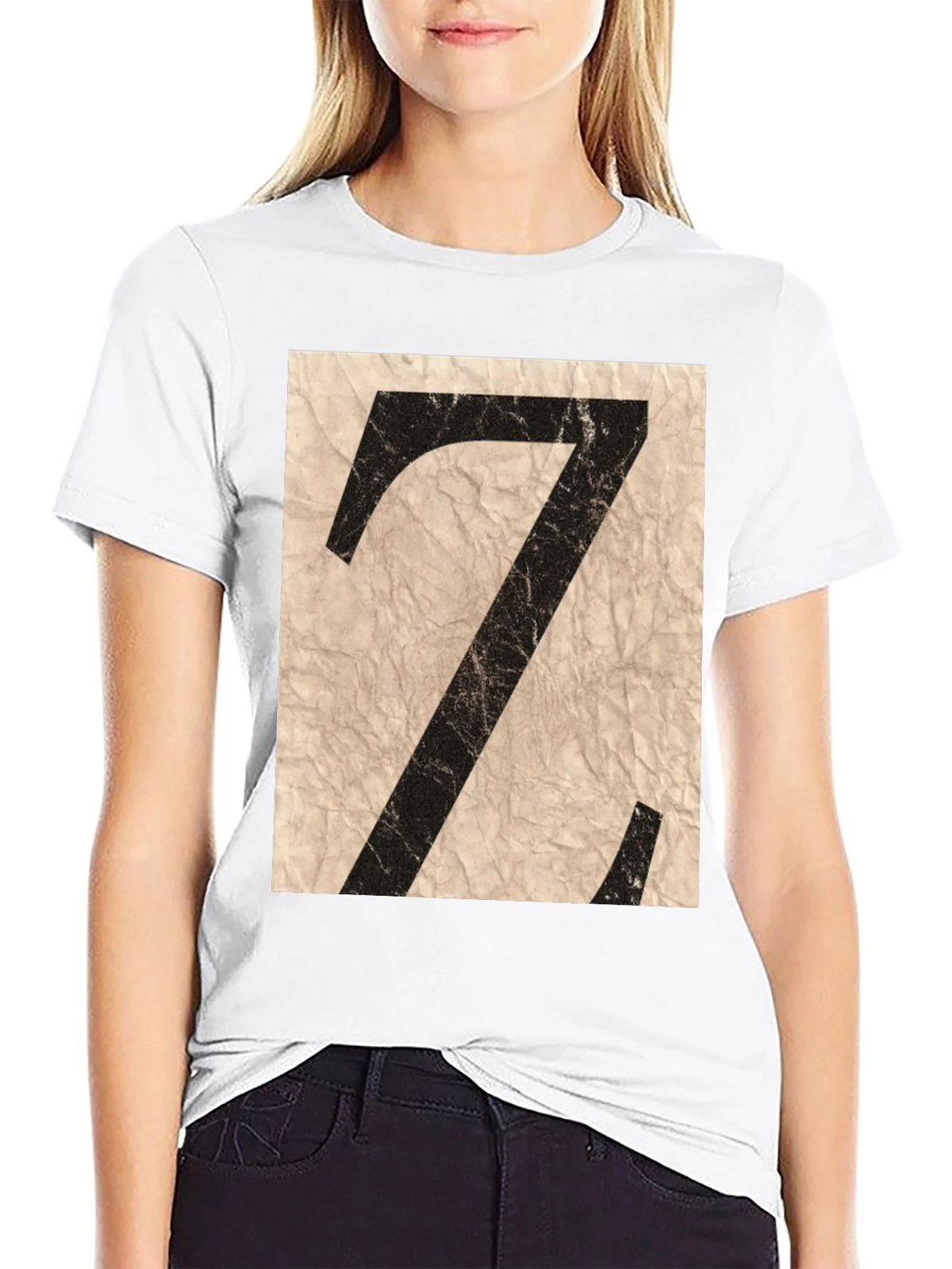 Abstract Letter Z Graphic Tee - Black Cotton Blend Shirt product image 4
