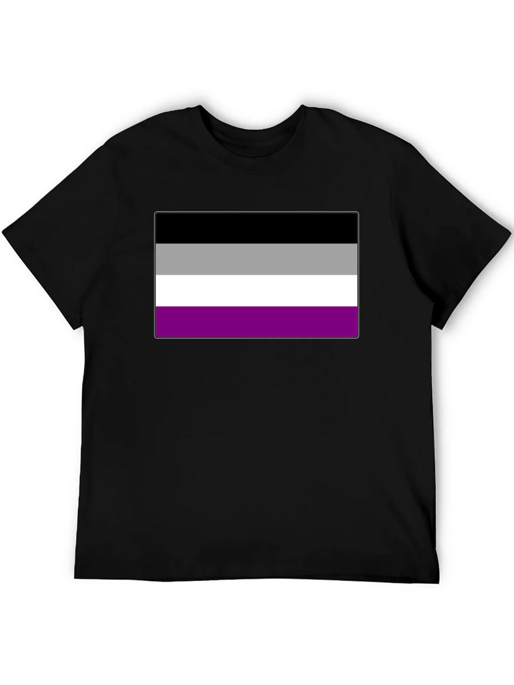 Asexual Pride Flag Graphic Tee - Black product image 2