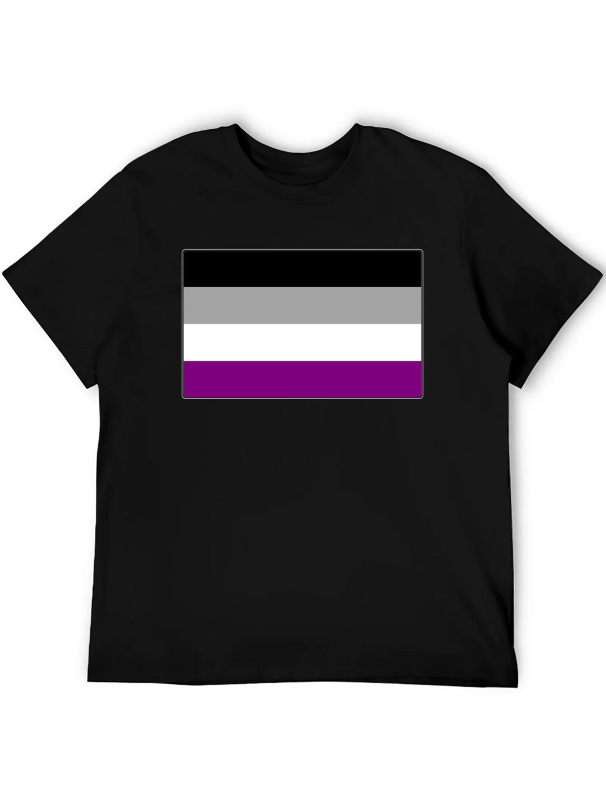 Asexual Pride Flag Graphic Tee - Black product image 2