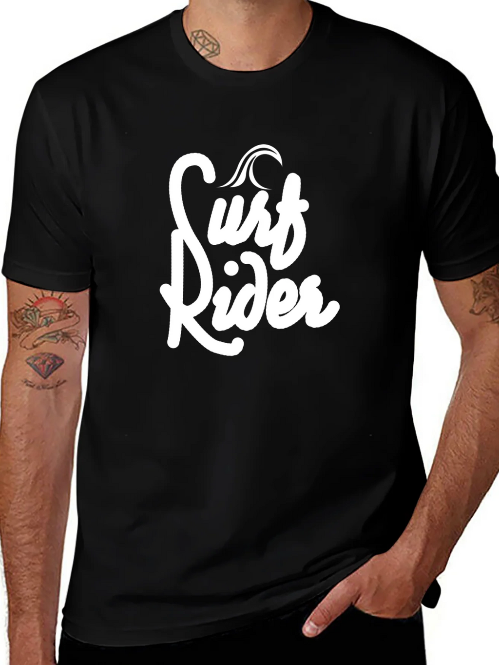 Surf Rider Graphic Black T-Shirt product image 1