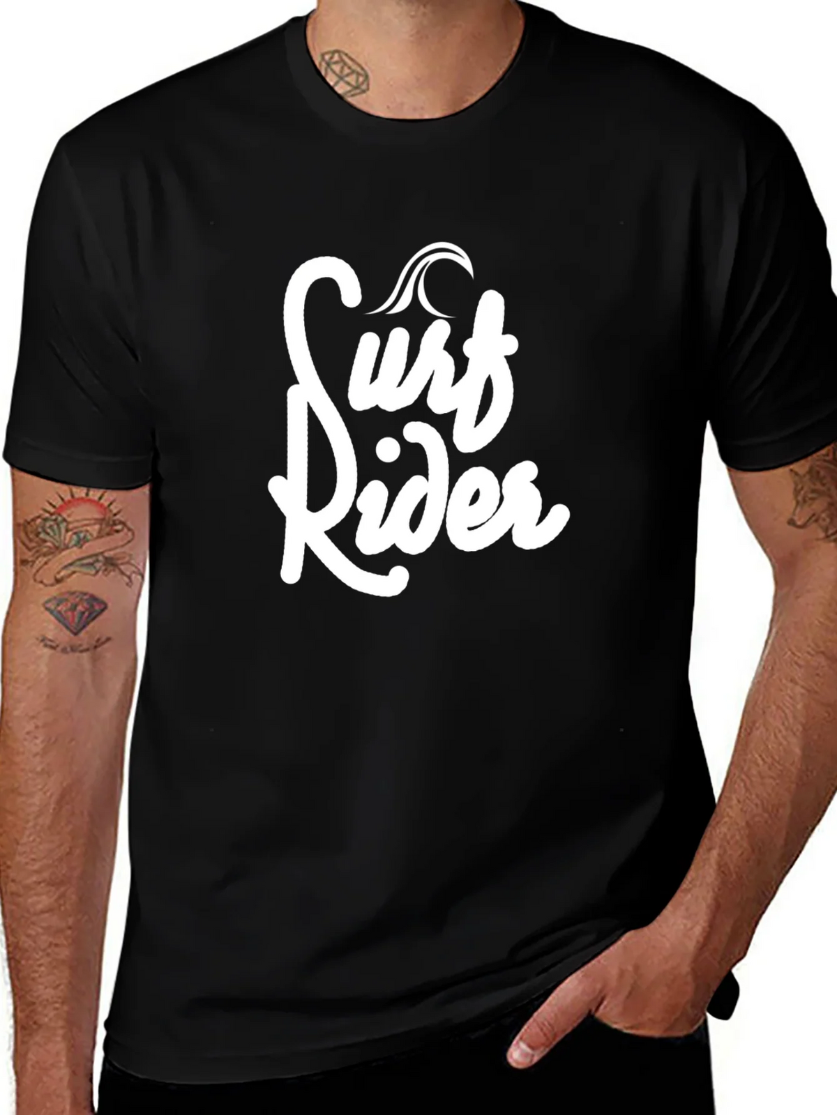 Surf Rider Graphic Black T-Shirt product image 1