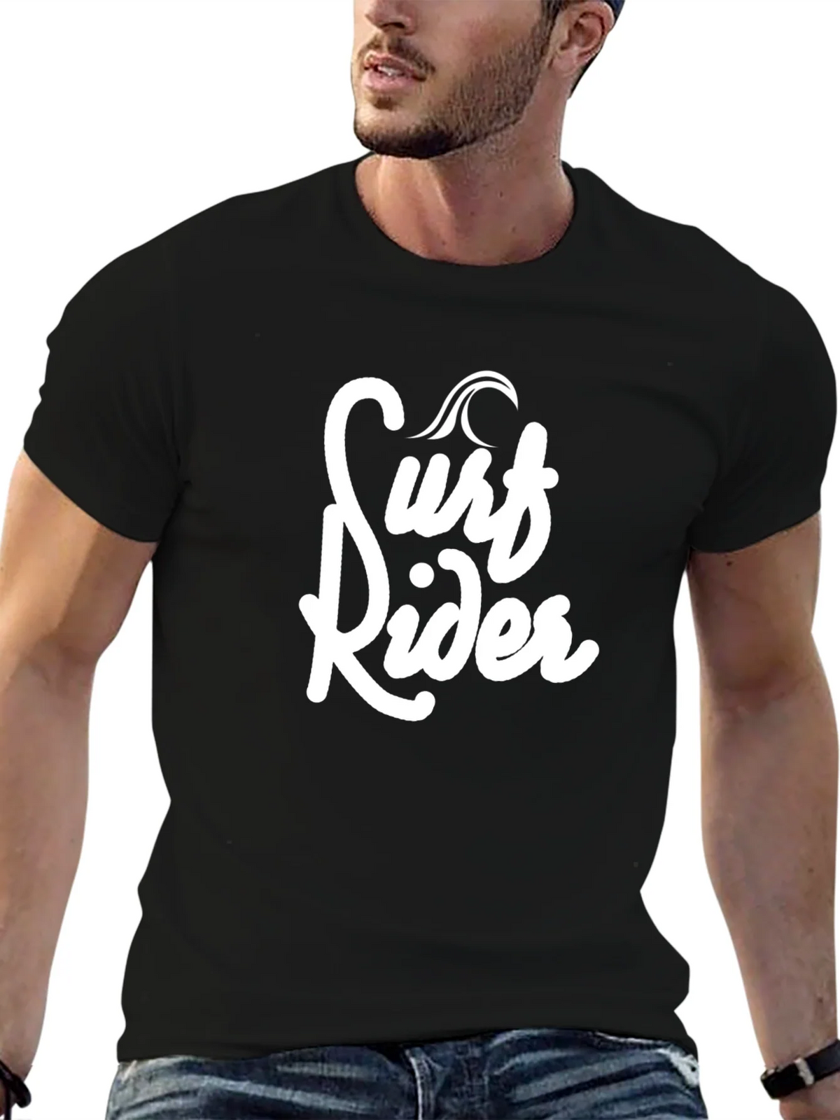 Surf Rider Graphic Black T-Shirt product image 6