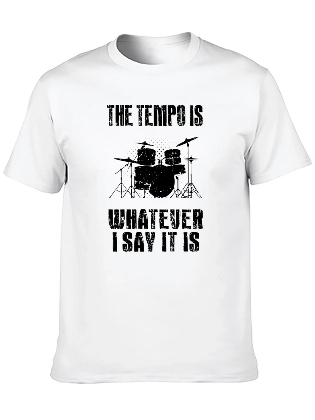 Tempo Drummer Black T-Shirt - Funny Musician Tee product image 9