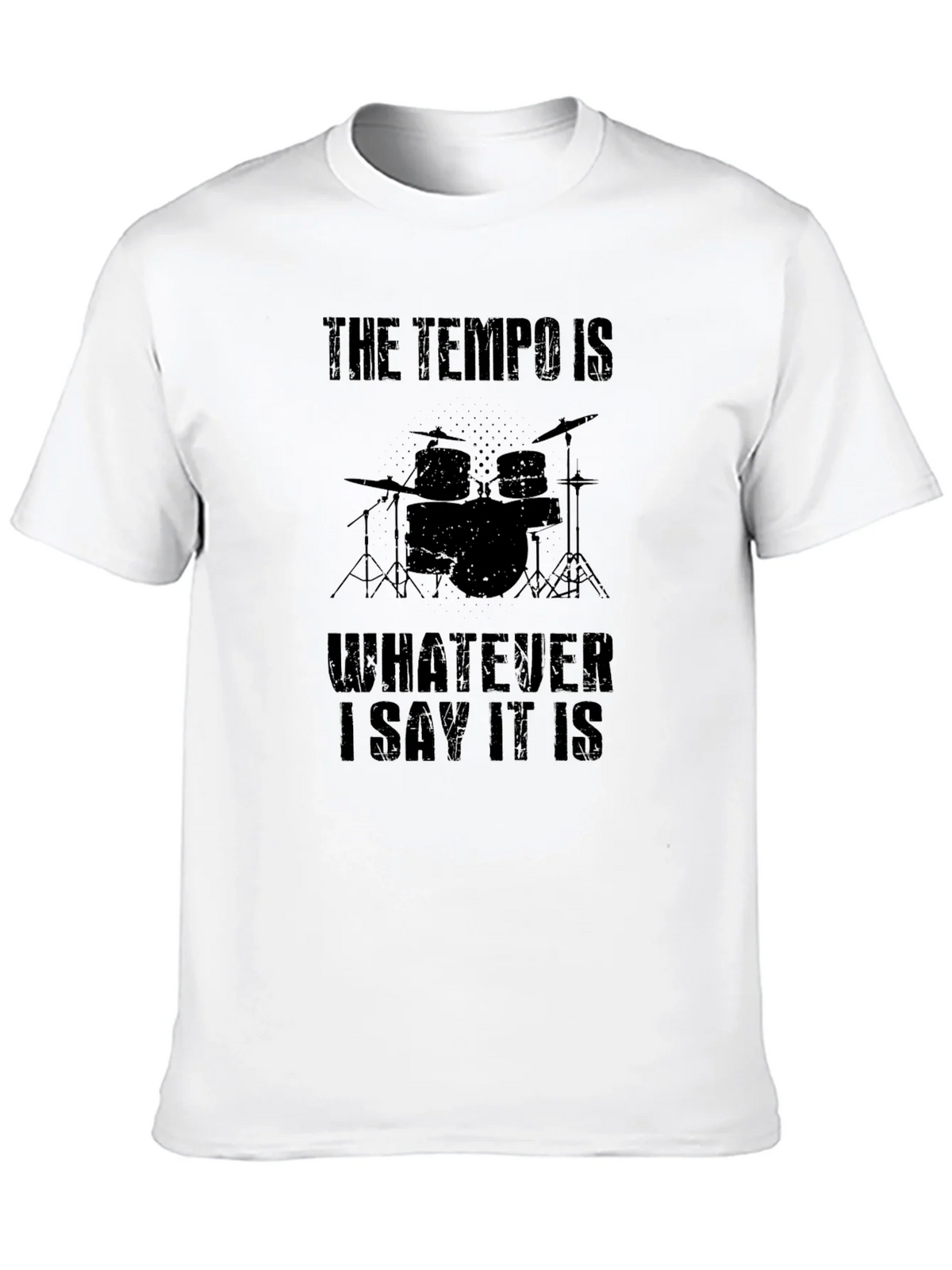 Tempo Drummer Black T-Shirt - Funny Musician Tee product image 9
