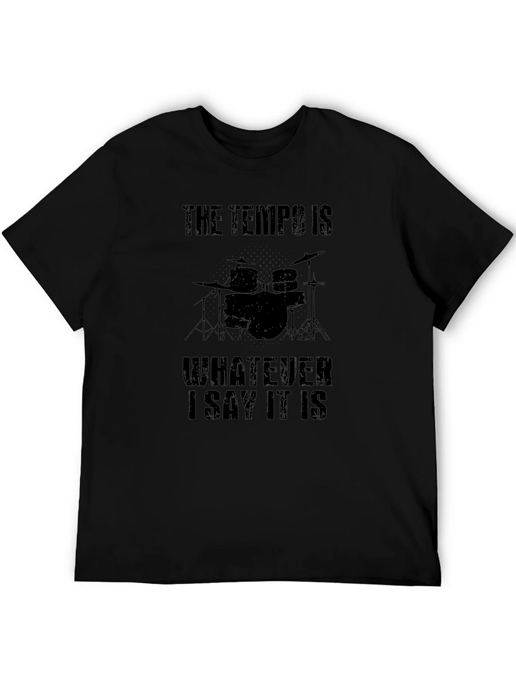 Tempo Drummer Black T-Shirt - Funny Musician Tee product image 5