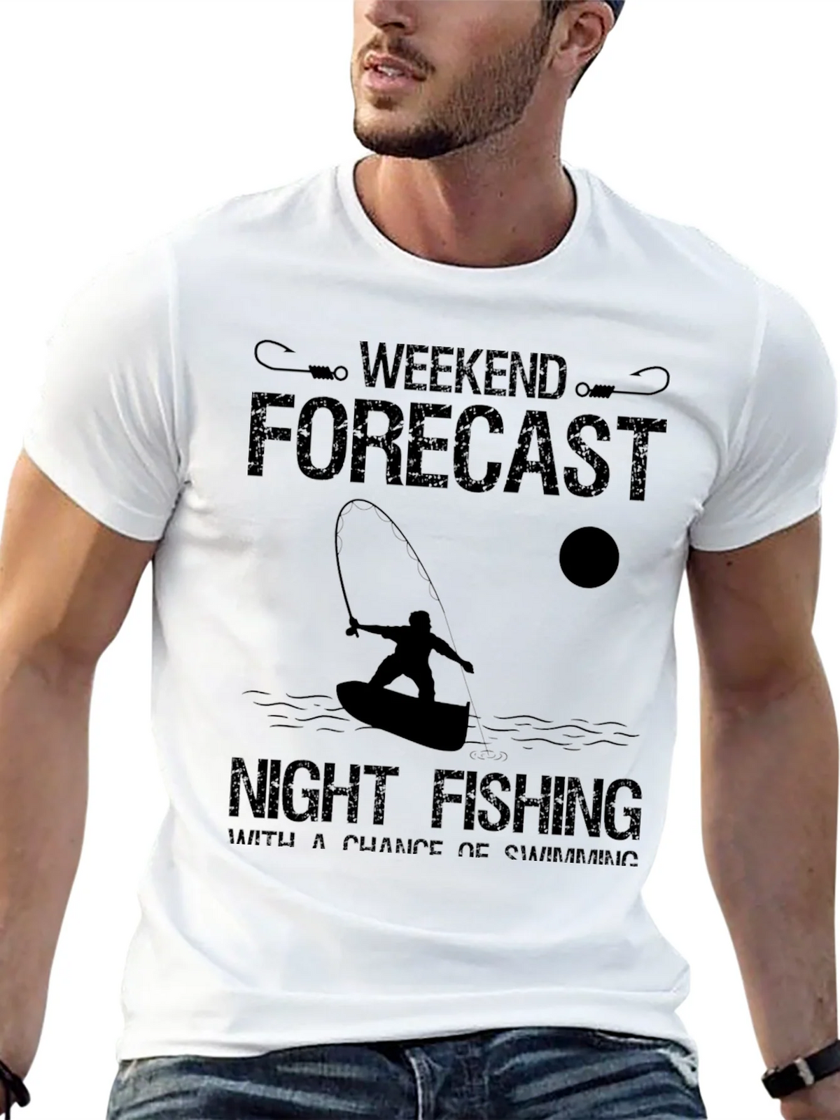 Weekend Forecast: Night Fishing T-Shirt product image 7