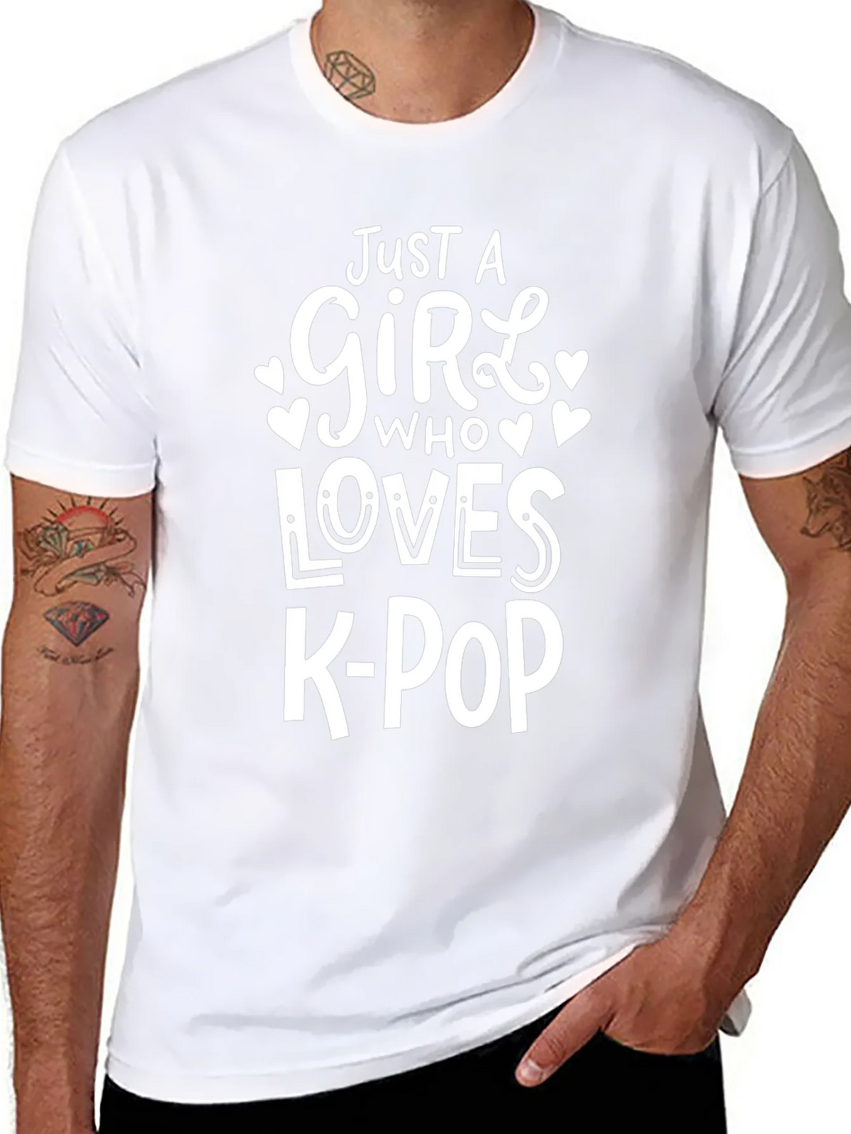 Just A Girl Who Loves K-Pop Black T-Shirt product image 2