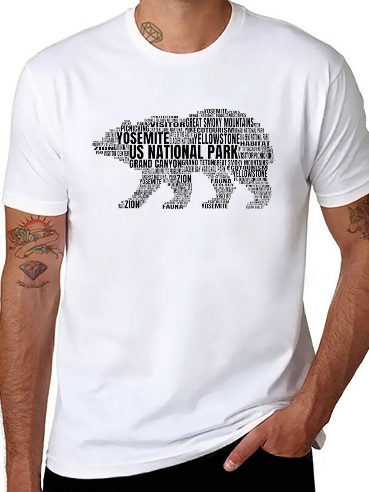National Park Word Art Bear T-Shirt product image 7