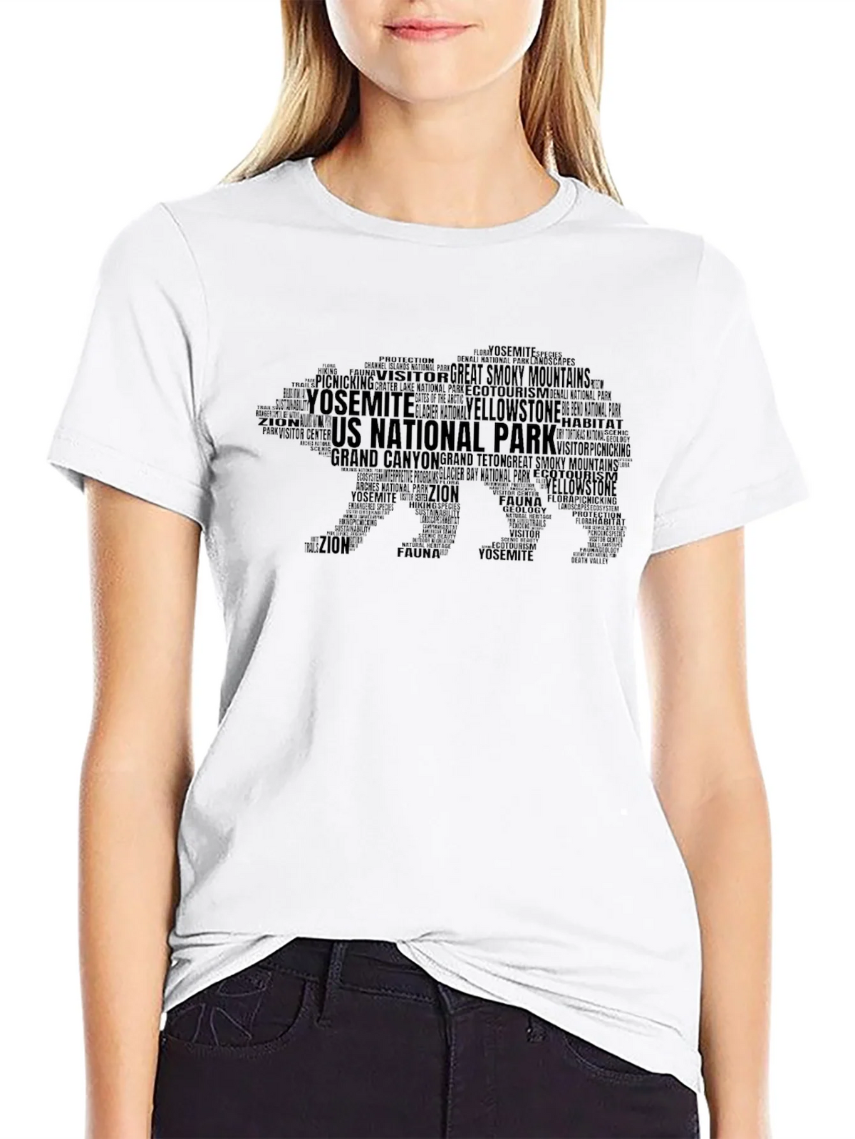 National Park Word Art Bear T-Shirt product image 8