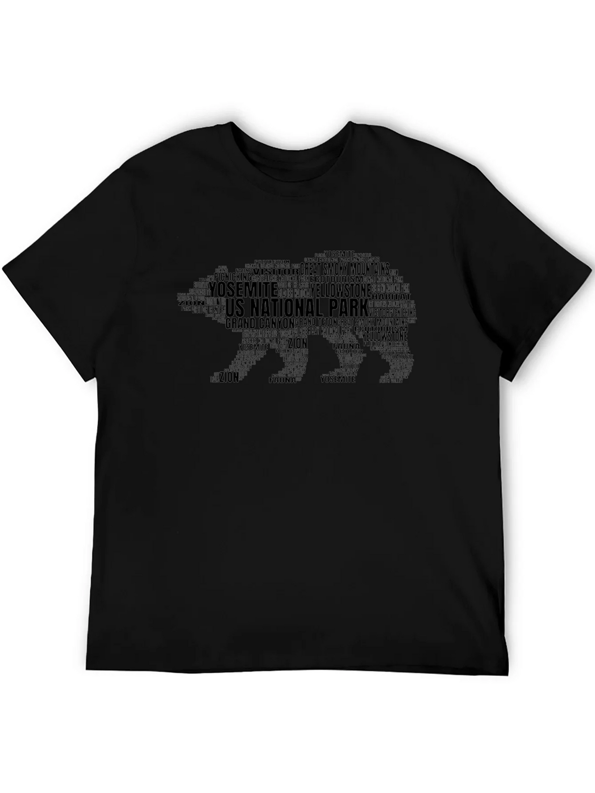 National Park Word Art Bear T-Shirt product image 5